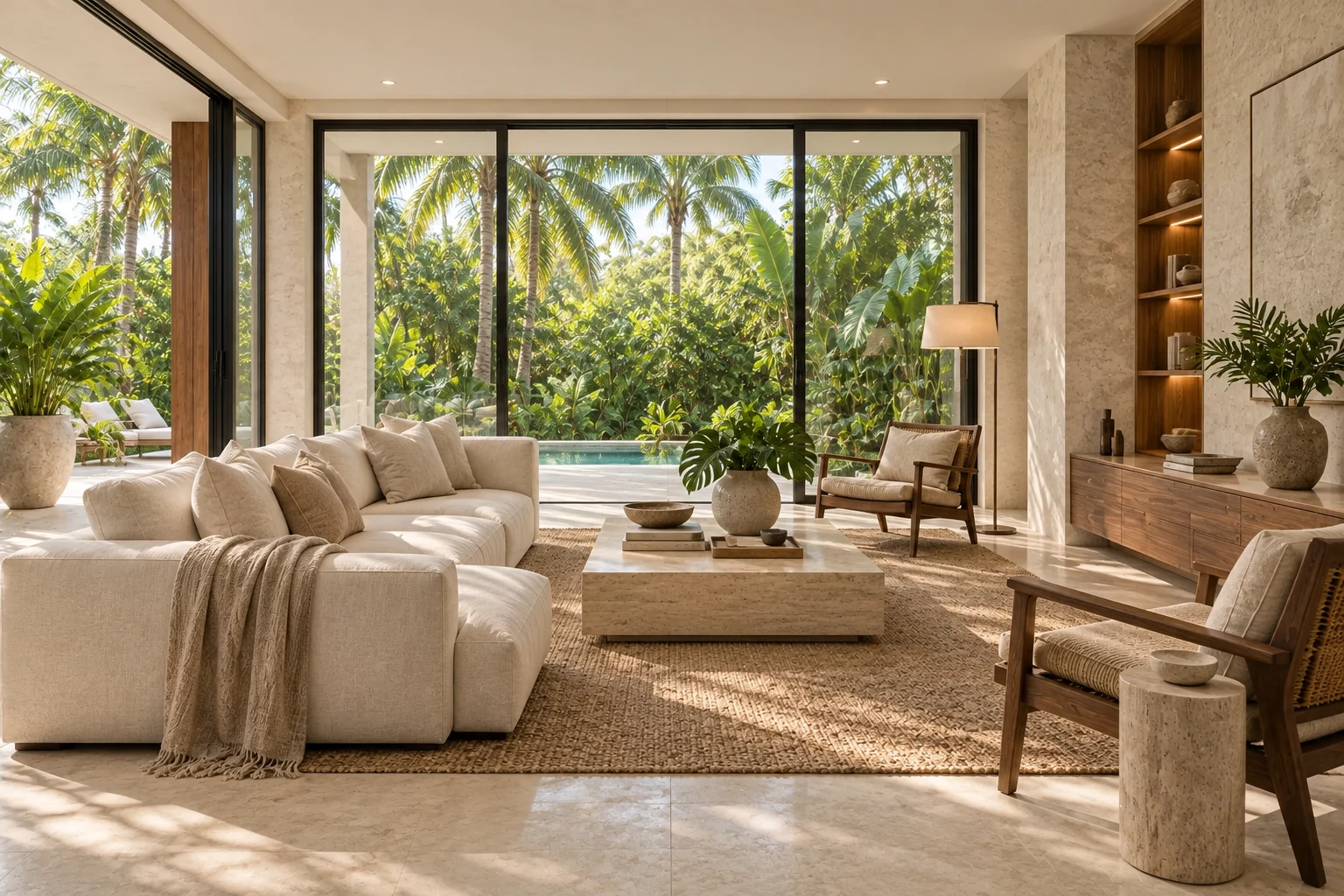 Illustrative living room concept for Coastal Retreat.