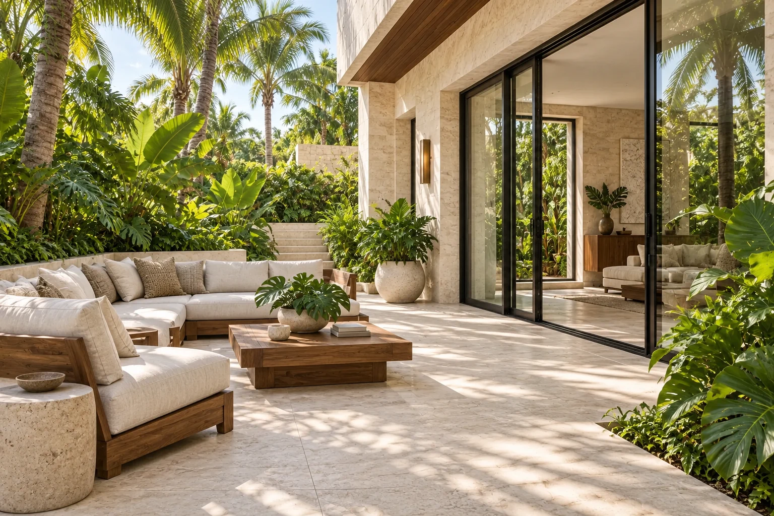 Illustrative garden terrace concept for Coastal Retreat.