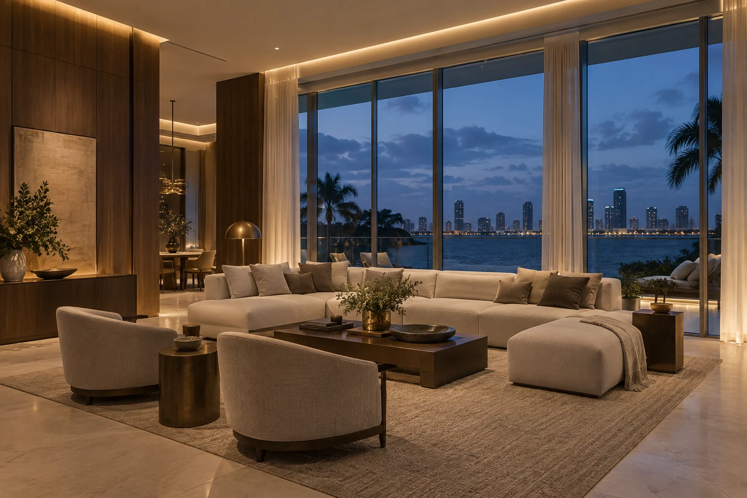 Illustrative living room concept for Evening Residence.