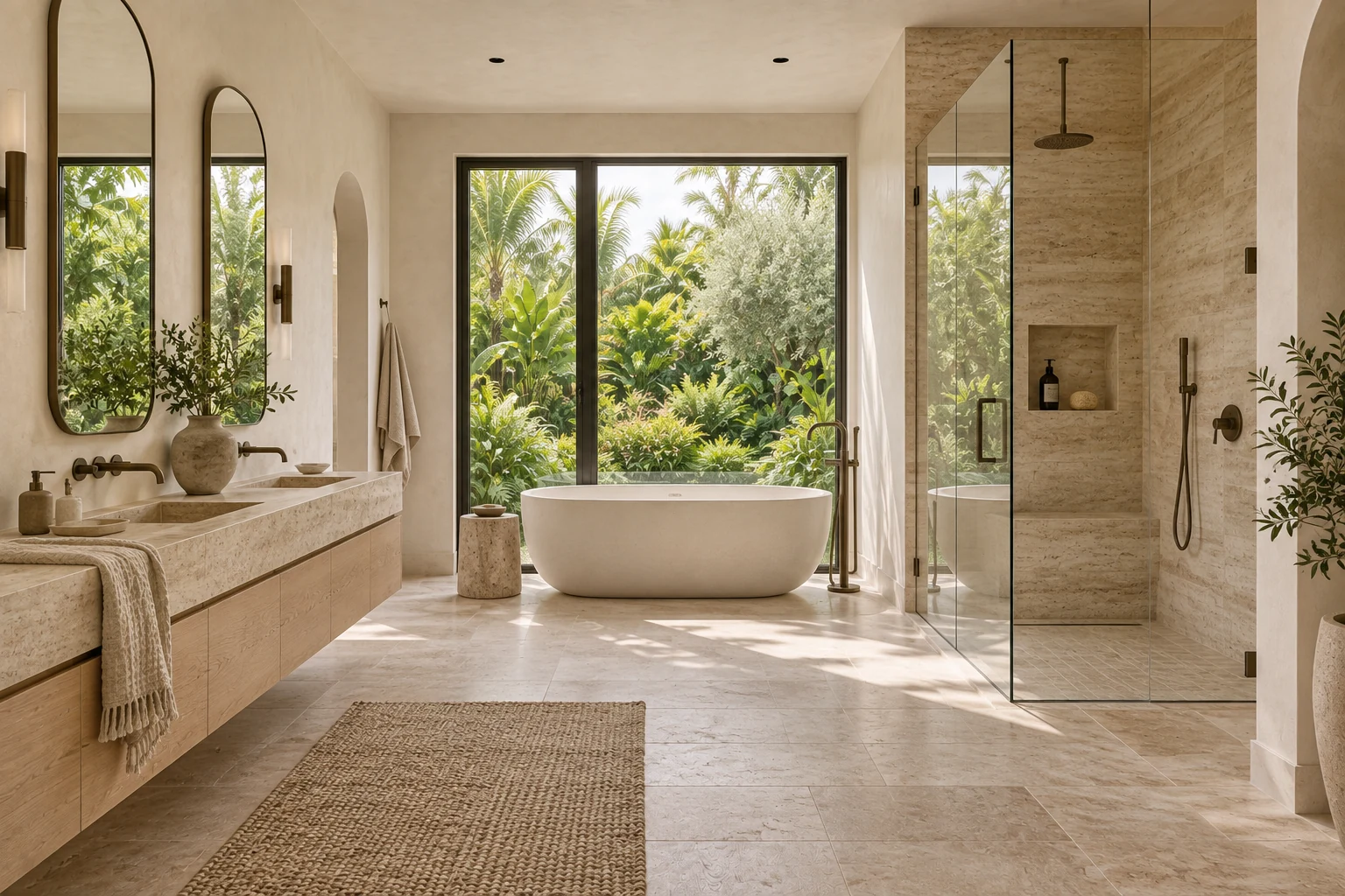 Illustrative primary bathroom concept for Organic Modern Home.