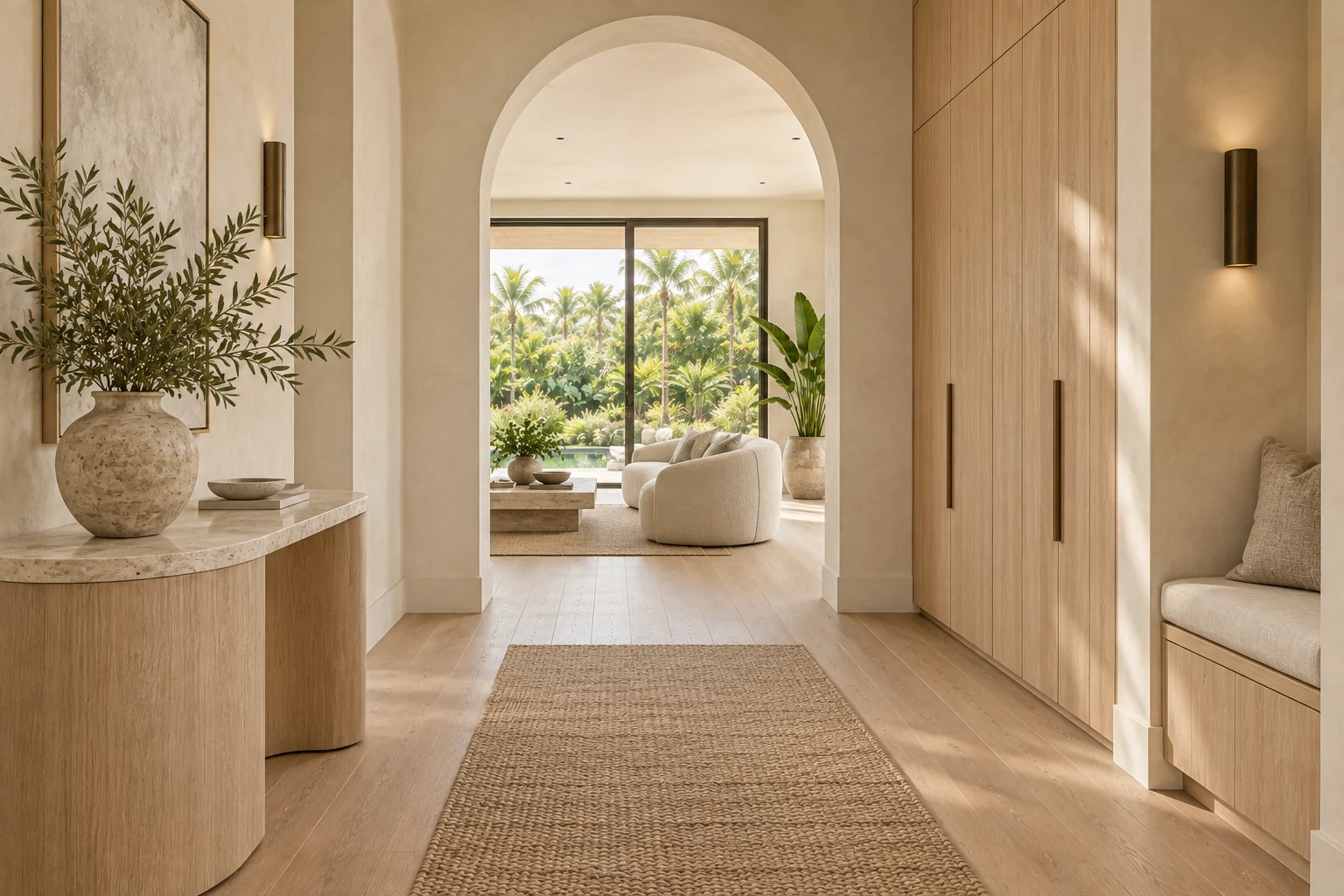 Illustrative entry & millwork concept for Organic Modern Home.