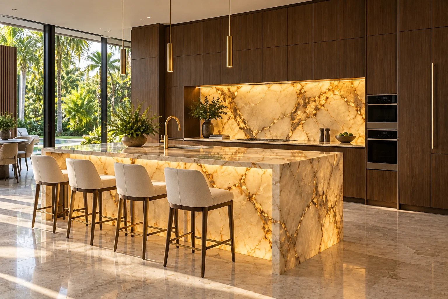 Illustrative kitchen concept for Stone & Light Residence.