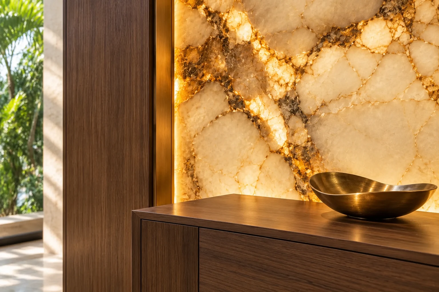 Illustrative stone & lighting detail concept for Stone & Light Residence.