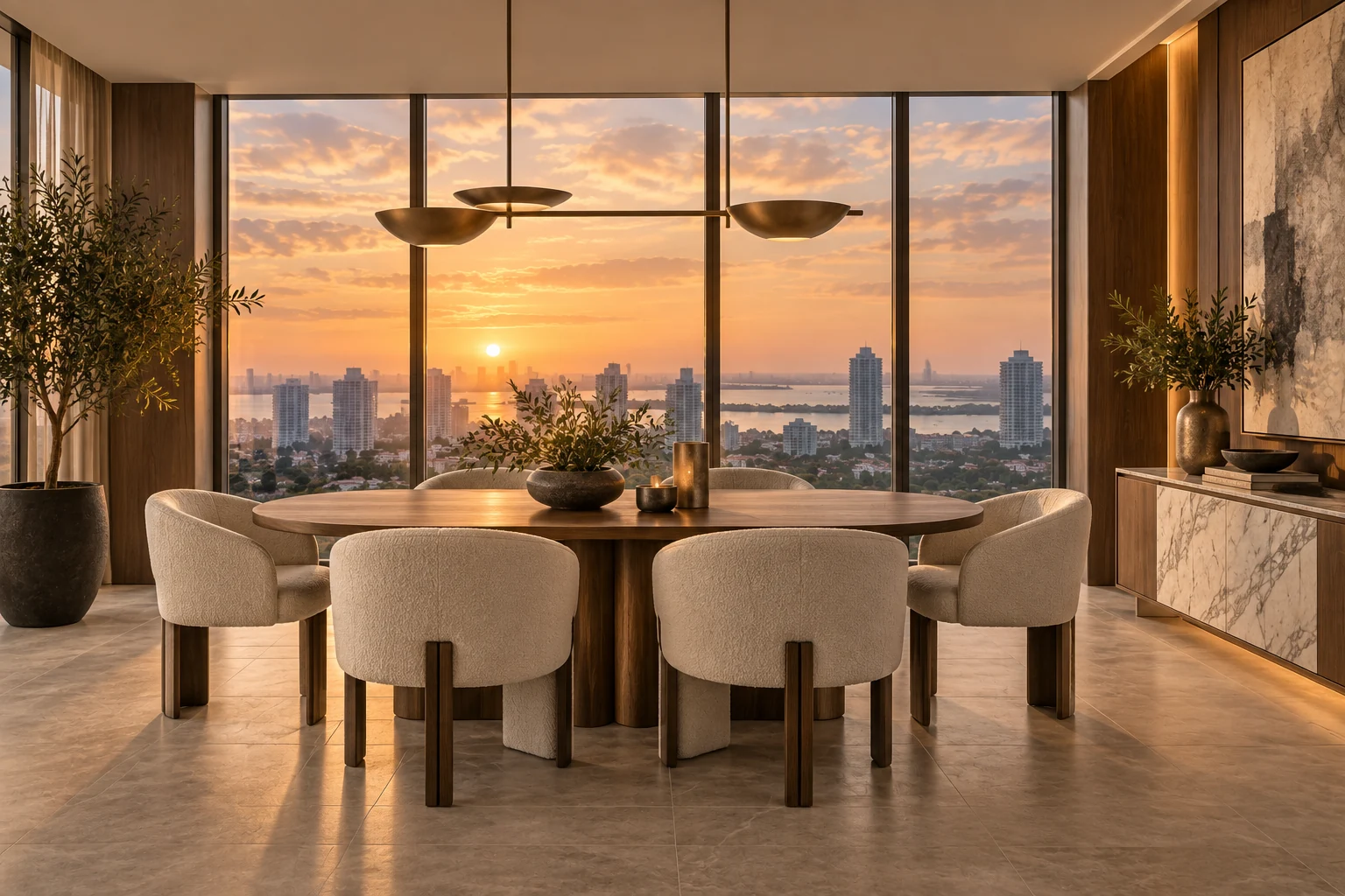 Illustrative dining room concept for Urban Elegance.