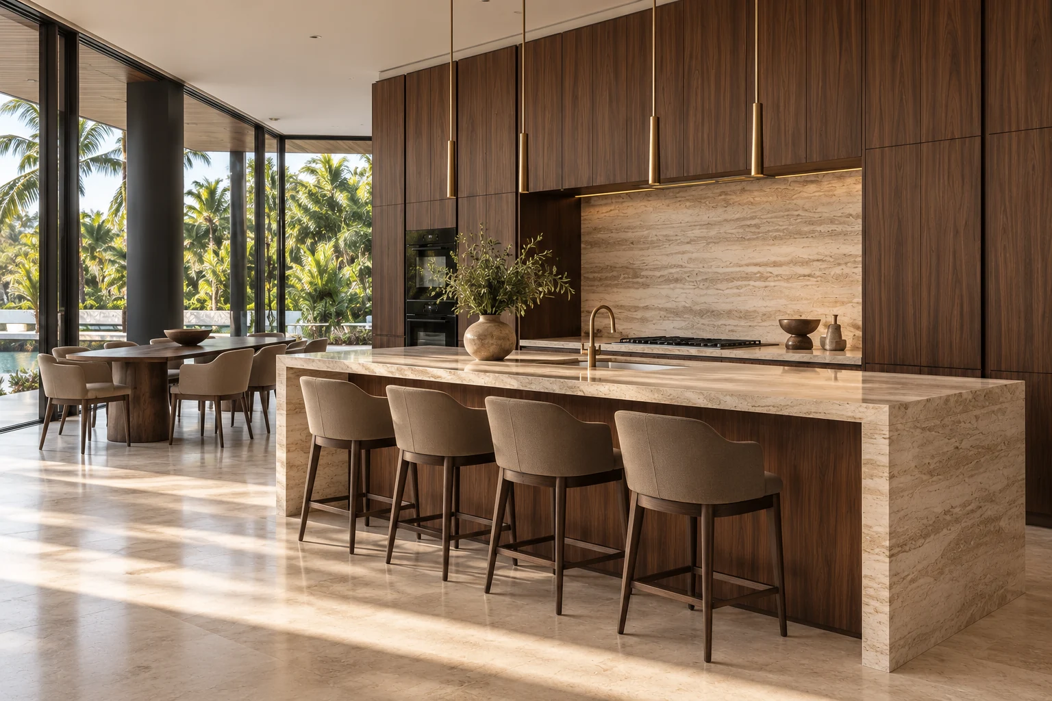 Illustrative kitchen concept for Warm Modern Residence.